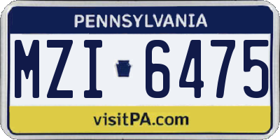 PA license plate MZI6475