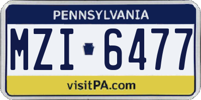 PA license plate MZI6477