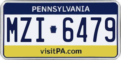 PA license plate MZI6479
