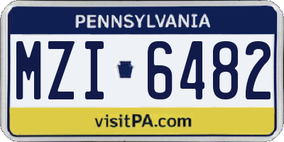 PA license plate MZI6482