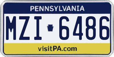 PA license plate MZI6486