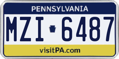 PA license plate MZI6487