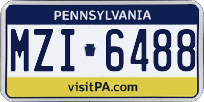 PA license plate MZI6488