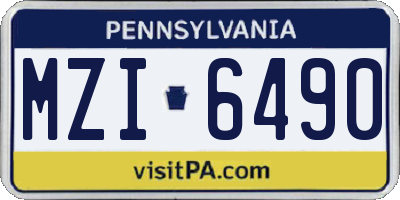 PA license plate MZI6490
