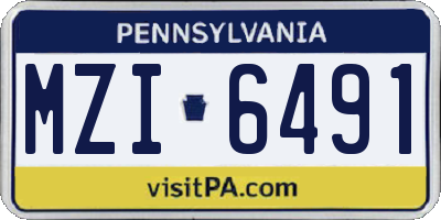 PA license plate MZI6491