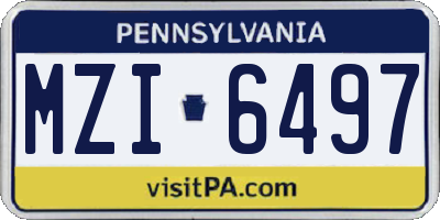 PA license plate MZI6497