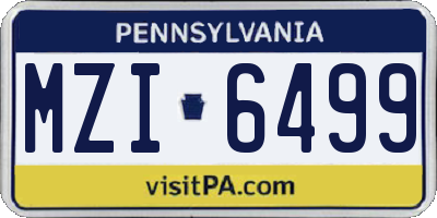 PA license plate MZI6499