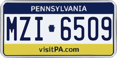 PA license plate MZI6509