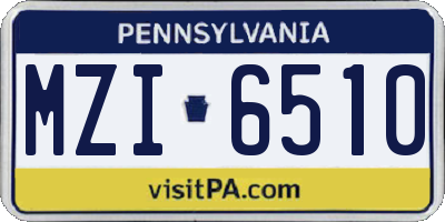PA license plate MZI6510