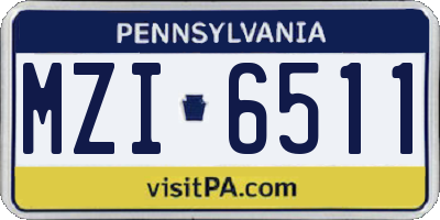 PA license plate MZI6511