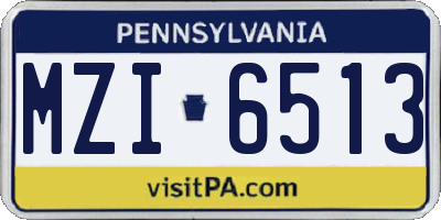 PA license plate MZI6513