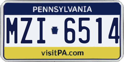 PA license plate MZI6514