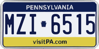 PA license plate MZI6515