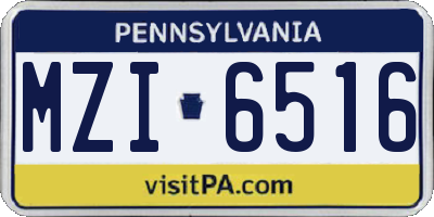 PA license plate MZI6516