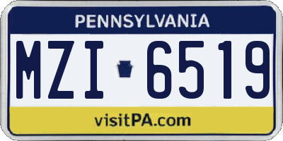 PA license plate MZI6519