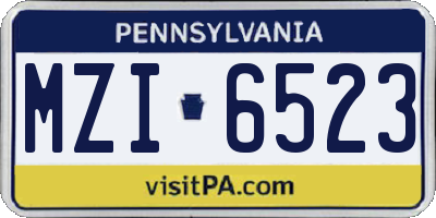 PA license plate MZI6523