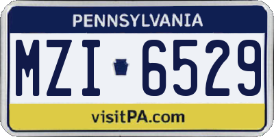 PA license plate MZI6529