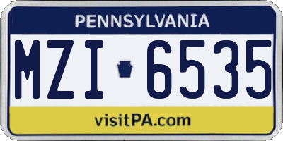 PA license plate MZI6535