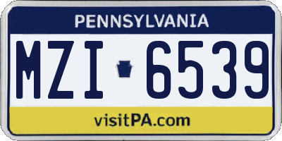PA license plate MZI6539