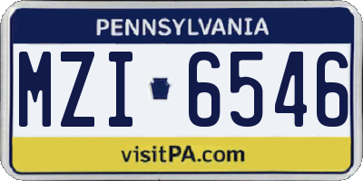PA license plate MZI6546