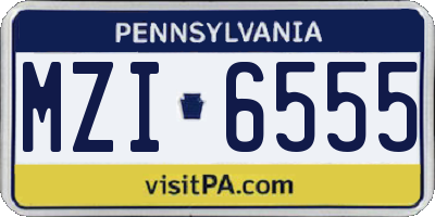 PA license plate MZI6555