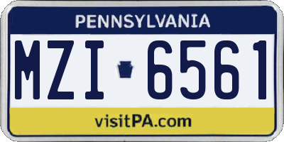 PA license plate MZI6561