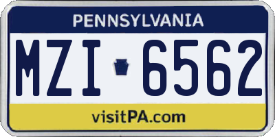 PA license plate MZI6562