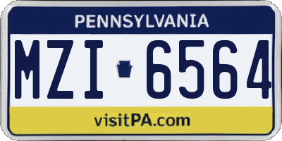 PA license plate MZI6564