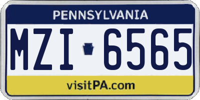 PA license plate MZI6565