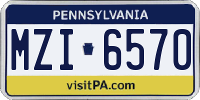 PA license plate MZI6570