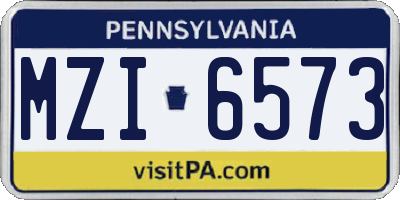 PA license plate MZI6573