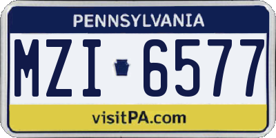 PA license plate MZI6577