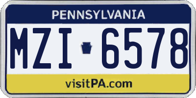 PA license plate MZI6578
