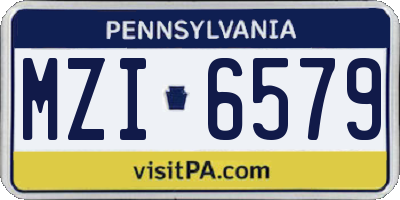 PA license plate MZI6579