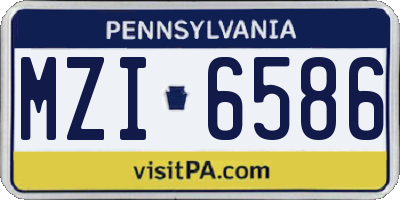 PA license plate MZI6586