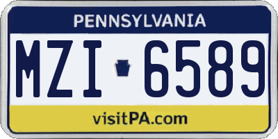 PA license plate MZI6589
