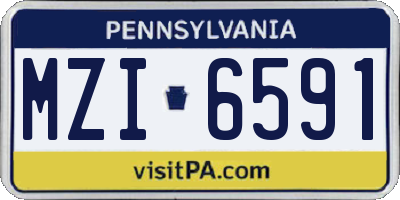 PA license plate MZI6591