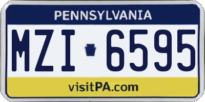 PA license plate MZI6595