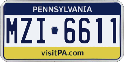 PA license plate MZI6611