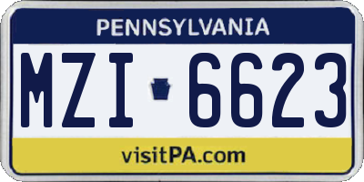 PA license plate MZI6623