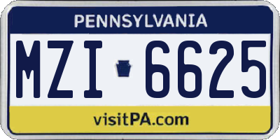 PA license plate MZI6625