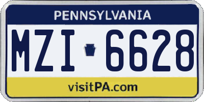 PA license plate MZI6628
