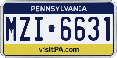 PA license plate MZI6631