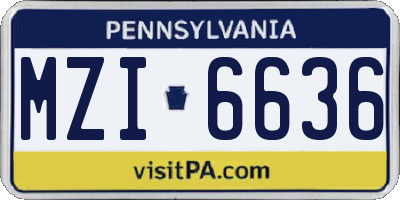 PA license plate MZI6636