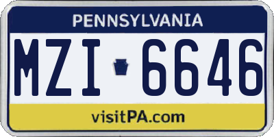 PA license plate MZI6646