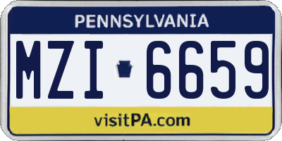 PA license plate MZI6659