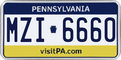 PA license plate MZI6660