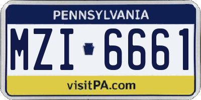 PA license plate MZI6661