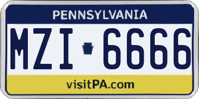 PA license plate MZI6666