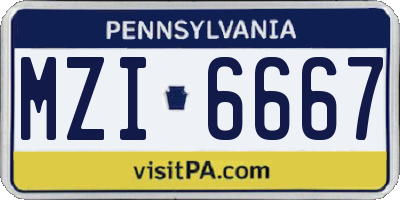 PA license plate MZI6667